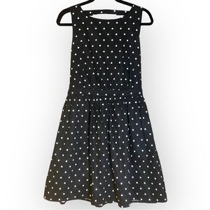 Cynthia Rowley Black & White Polka Dot ALine Sleeveless Cotton Dress Size 10